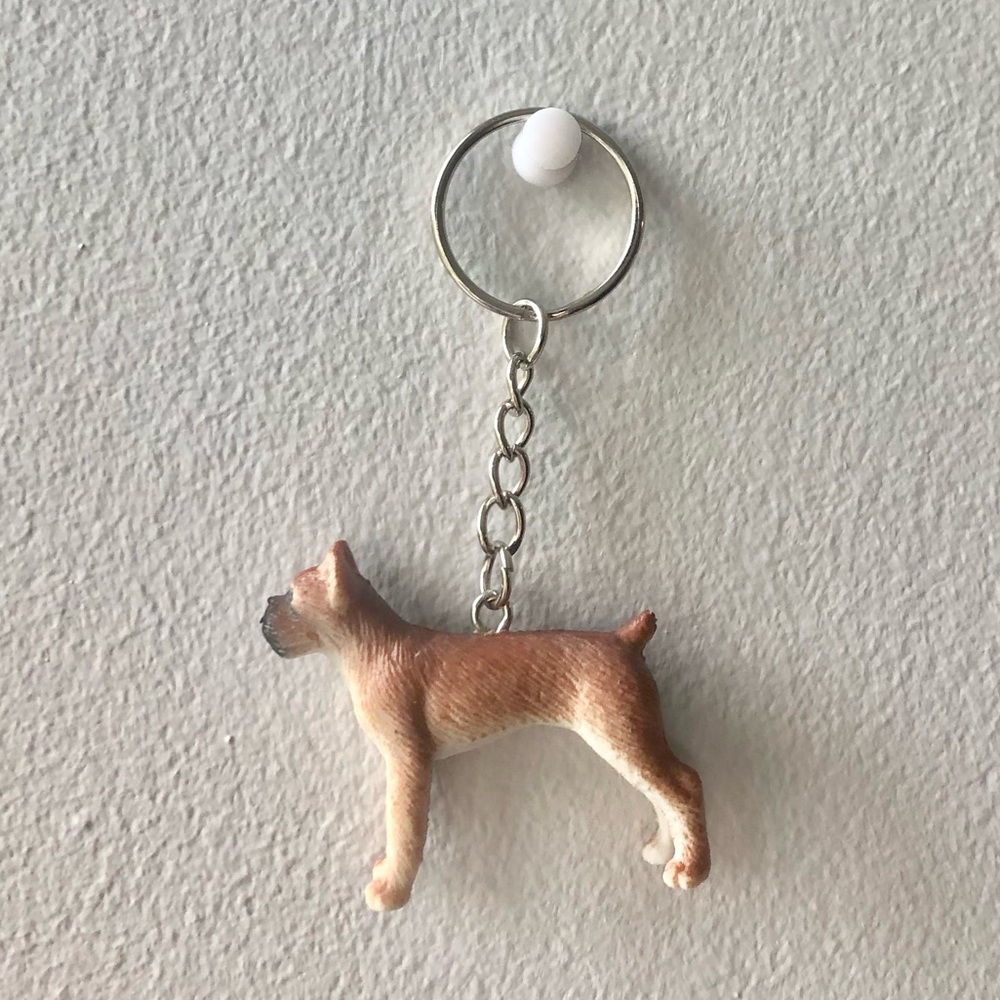 Cute Boxer Dog Toy Keychain Accessory